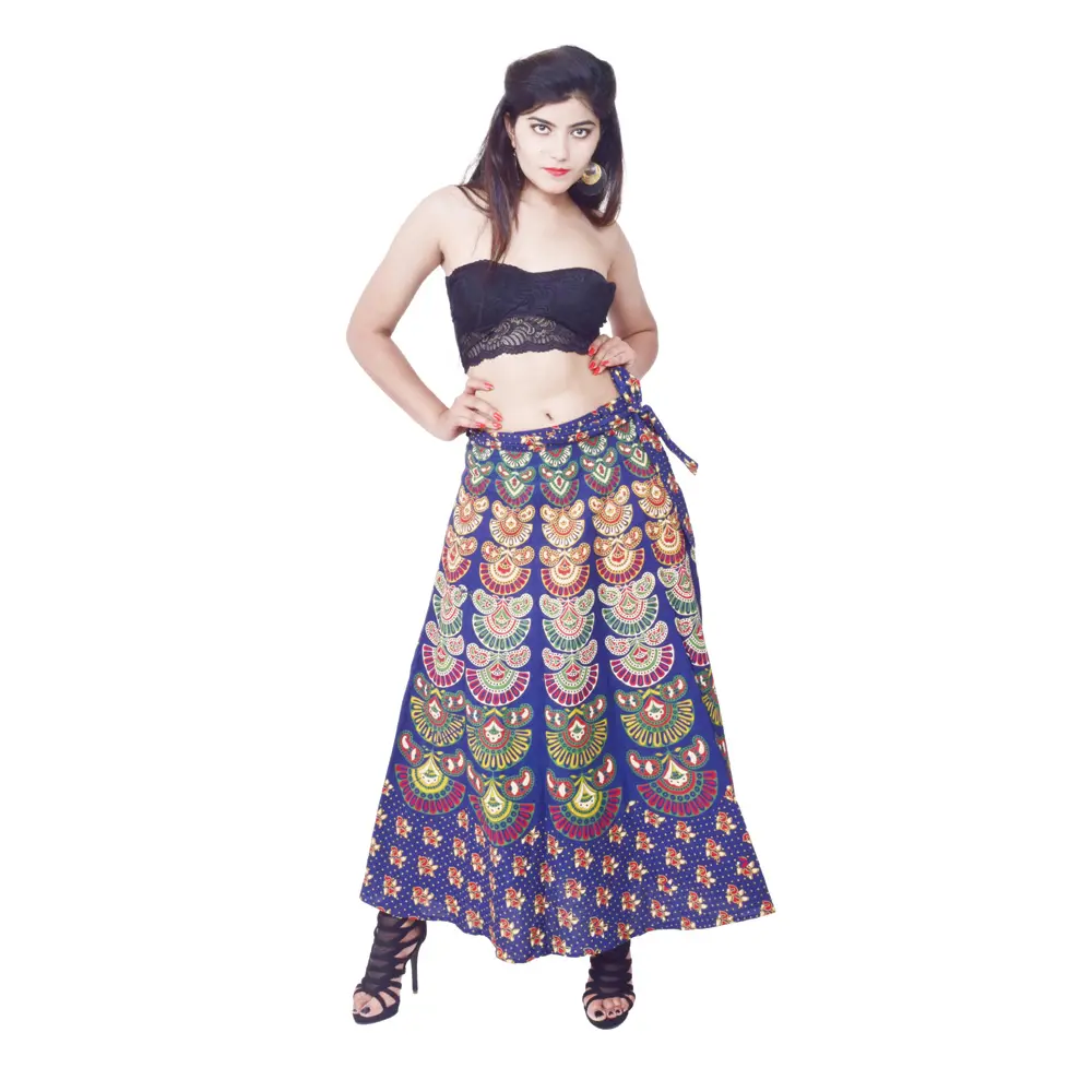 Fashion Bagru Print 100 way wear Magic Wrap Skirt