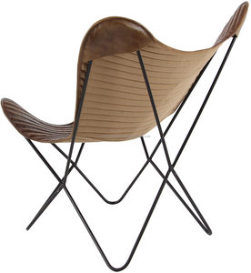 Leather Butterfly <b>Chair</b> Classy Handmade Dark Living Room Relaxing <b>Chair</b> Handmade with Decorative <b>Chair</b> <b>Folding</b> Black Iron Frame - Product Image 4