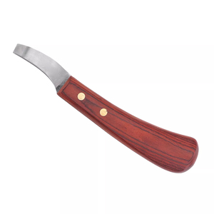 Best Quality Double-<b>Edged</b> Hoof Trimmer Knife with <b>Wooden</b> Handle for Horse and Animal Hoof <b>Trimming</b> - Product Image 1