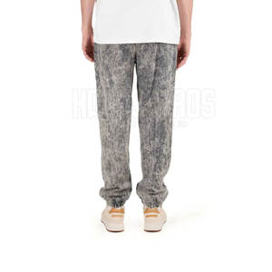 2025 Mid <b>Weight</b> Acid Wash Custom Design Mid Waist Elastic Waist Casual Trousers 100% Cotton Canvas Breathable Straight Pattern - Product Image 3