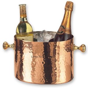 Seau à glace de table en acier galvanisé antique grande forme avec manche en bois et pelle Seau à vin au look admirable poli brillant - Product Image 4