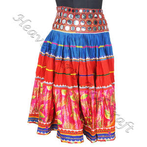 Falda de rabari hecha a mano con bordado Vintage, faldas de arte hechas a mano para mujer - Product Image 1