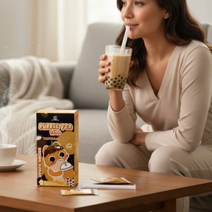 Kit Authentique de Thé au Lait à Bulles Taïwanais Instantané en Boîte 3 Saveurs Comprend des Perles de Tapioca et des Pailles - Product Image 5