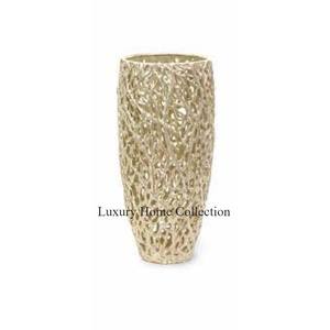 แจกันโลหะสำหรับวิลล่าและโรงแรมดีไซน์หรูหราสีทองทำจากอลูมิเนียมหล่อทนทานทนทานมีความต้องการมากที่สุด - Product Image 3