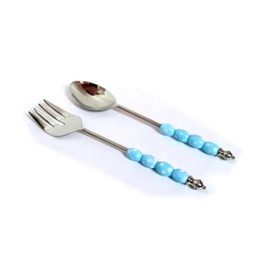 Service de couverts en argent, ensemble de 2 cuillères et fourchettes modernes, service de couverts décoratifs en laiton pour la vente en gros - Product Image 1