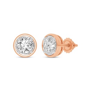 Brilliant Round Cut Diamond Solitaire <b>Stud</b> <b>Earrings</b> 1.00 Ct Lab Grown Diamond In 14K Solid Gold Bridal Wedding Engagement Party - Product Image 3
