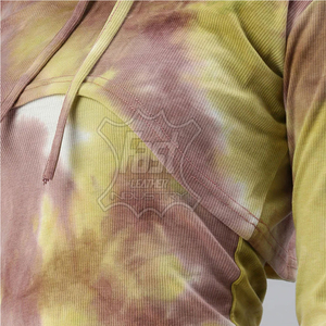 100% Cotton Crop Top Gym Hoodies For Women Casual Drop Shoulder Custom Printed Hoodies Customized - Product Image 3