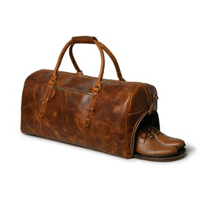 High Quality Vintage <b>Leather</b> <b>Duffle</b> <b>Bag</b> Customizable Large Capacity Luxury Weekender Travel <b>Bag</b> Zipper Stylish Durable - Product Image 4