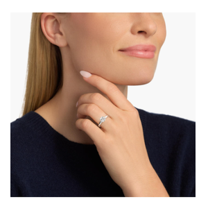 Bague de fiançailles en argent Vintage Premium Designer pour femmes haute brillance élégante bande de diamant accessoire de bijoux à la mode - Product Image 2