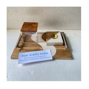 Wholesale Quality Wood & Epoxy Resin Design Serving <b>Tray</b> With Shiny Finishing Tabletop <b>Tray</b> <b>Breakfast</b> <b>Tray</b> for Tableware by SCI - Product Image 4