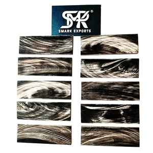 Placas de Cuerno de Búfalo Pulido de Primera Calidad con Rayas Blancas Naturales, Material Premium para la Fabricación de Mangos de Cuchillos Personalizados - Product Image 3