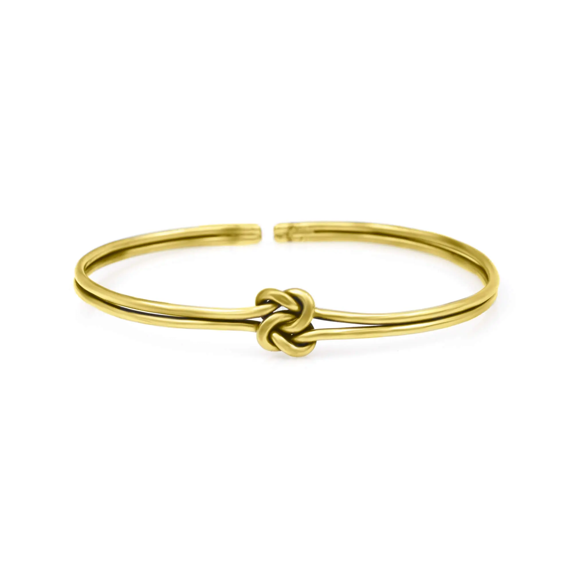 Brazalete ajustable de doble nudo, joyería de Latón chapado en oro, venta al por mayor, brazalete, joyería clásica, regalo para mujeres y niñas, accesorios