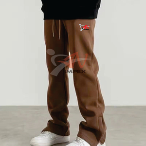 กางเกงวอร์มผู้ชาย OEM สีพื้นเรียบง่าย สไตล์ลำลอง แฟชั่นสตรีทแวร์ ทรงหลวม ขาตรง ดีไซน์จีบ - Product Image 3