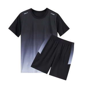 2025 conjunto de ropa deportiva de secado rápido personalizado 230G tela de punto de manga corta entrenamiento uniforme de entrenamiento cintura elástica equipo bordado - Product Image 4