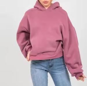 Sudadera con capucha para mujer, sudadera holgada con agujeros, sudadera informal rosa con capucha para mujer, sudaderas con capucha de gran tamaño para mujer - Product Image 4