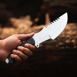 Couteau tracker fait main en acier inoxydable avec manche en feuille de micarta et gaine en cuir fin Couteaux de traqueur de survie - Product Image 4