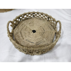 New Design Rectangle Natural Scalloped Rattan Scalloped <b>Breakfast</b> <b>Tray</b> Rattan Serving <b>Tray</b> Handmade From India Hotel Supplies - Product Image 3