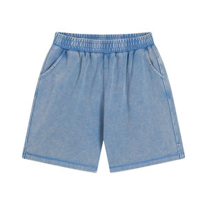 Short de survêtement en coton brodé avec logo personnalisé Short de survêtement délavé au soleil Short délavé à l'acide pour hommes - Product Image 5