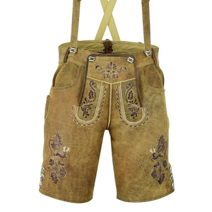 Kurz lederhose หนังแท้พร้อมโลโก้ที่กำหนดเองสำหรับผู้ชาย - Product Image 4