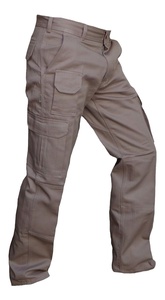 Pantalon cargo taille haute pour femme, coupe droite, en toile polyester/coton, avec plusieurs poches et poignets élastiques - Product Image 3