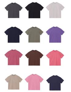 Vente en gros T-shirt rétro ample à col ras du cou en coton T-shirt à manches courtes oversize imprimé sur l'épaule pour hommes - Product Image 6