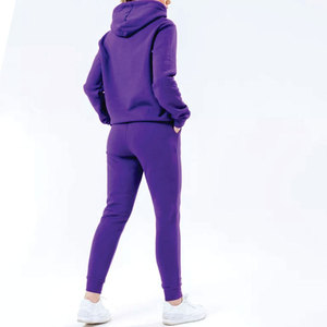 Chándal de la mejor calidad en forro polar de algodón, conjunto de chándal con estampado personalizado, Conjunto de sudadera con capucha de 2 uds de manga larga - Product Image 2