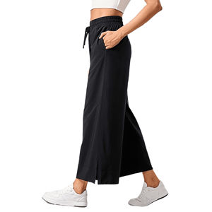 Pantalon évasé OEM 2026 Nouvelle Arrivée Pantalon décontracté ample pour femme Style décontracté Pantalon de sport Jogging Couleur unie Coton Pantalon de survêtement évasé - Product Image 5