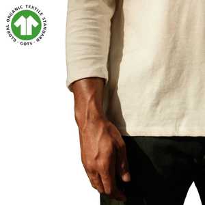 Quick Dry T shirt for man <b>Mens</b> Organic Raglan - Natural, 30 Singles Yarn, Soft with Extra Stretch and Cropped <b>Sleeves</b> - Product Image 5