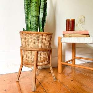 Best Selling Metal Bamboo Handmade Rattan Large <b>Plant</b> Pots Planters Indoor Outdoor Garden Tall Planter Pots Rattan <b>Basket</b> - Product Image 3