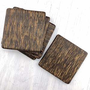 Classic black coconut wooden <b>coasters</b> for coffee & tea <b>drinks</b> natural <b>drink</b> <b>coaster</b> saucer set custom logo available - Product Image 1
