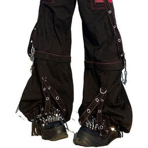 Pantalons pour femmes transformables en shorts, style gothique punk emo, jeans baggy à pattes d'éléphant, pantalon large, grunge, hip hop 2026 - Product Image 5