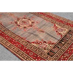 Alfombra clásica de lana Kilim roja y beige-Patrón de pasillo rectangular de 5,9X10,2 pies con felpa de 10mm de espesor para dormitorio de 4m de ancho - Product Image 5