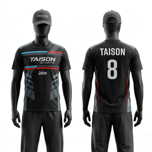เสื้อแข่งคาร์ทติ้งพรีเมียม 180 GSM โพลีเอสเตอร์ สีเขียวอมฟ้า-ดำ แผงสีดำสำหรับการแข่งขัน ระบายอากาศได้ดี ซับเหงื่อ น้ำหนักเบา พิมพ์ลายโลโก้ด้วยเทคนิค Sublimation - Product Image 5