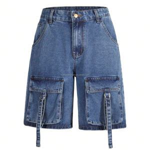 Pantalones Cortos de Mezclilla de Verano para Hombre, 100% Algodón, de Alta Calidad, Holgados, Talla Grande, Pantalones Cortos de Mezclilla 3/4 para Hombre - Product Image 1