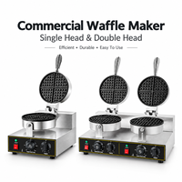 Machine à gaufres belges YHY avec logo personnalisé, 110V/220V, simple ou double tête, antiadhésive, pour restaurant et boulangerie