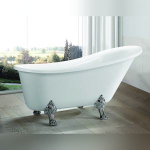 Baignoire autoportante LANCY blanche de 170 cm, baignoire en acrylique à surface solide, JBT01001BW, fournisseur direct d'usine - Product Image 5