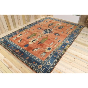 Tapis turc vintage 7,7x11 pi (235x335 cm), tapis en laine rouge - Product Image 1