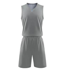 Ensemble de maillot de basket-ball pour adultes, respirant, à séchage rapide, pour entraînement, unisexe, manches courtes, short, polyester, nylon, décontracté - Product Image 4
