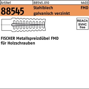 Anclaje de Expansión Metálico Fischer R 88545 FMD 8x38 para Chapa de Acero, Paquete de 100 Unidades - Product Image 1
