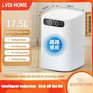 Ld Bán Buôn 17.5l Thông Minh Thùng Rác Có Thể Tự Động Đóng Gói Thùng Rác Có Thể Tự Động Thay Đổi Túi Cảm Biến Với Bìa