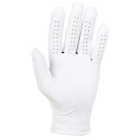 Vente en gros Gants de golf blancs antidérapants en cuir Cabretta Logo personnalisé Matériau souple Gants de golf ajustés pour femmes et hommes