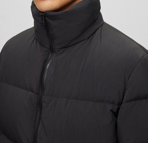 Custom Men Long Black Puffer <b>Jacket</b> Wholesale Hooded Winter <b>Parka</b> Coat Matte Fabric Thick Warm Padded Overcoat For Over Male OEM - Product Image 4