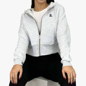 Nueva Sudadera con capucha con cremallera teñida lisa de otoño para mujer Vintage Look Oversized Poliéster Algodón Casual Invierno - Product Image 1