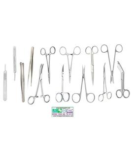 Kit d'instruments en acier inoxydable Outils anatomiques pour étudiants Ciseaux Pinces Porte-aiguilles Manche de scalpel par Surgiright - Product Image 4