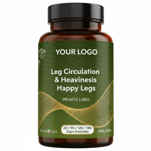 Suplemento Dietético Happy Legs, 60 Cápsulas, 380 mg, Alivio para la Circulación de las Piernas y la Pesadez, Ortopédico, Marca Privada OEM, Hecho en Italia - Product Image 2