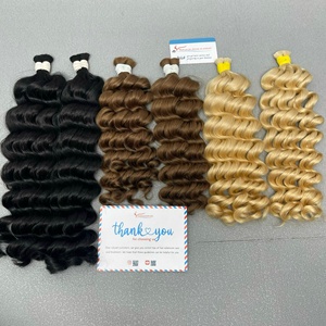 Vente en gros Extensions de cheveux Remy vietnamiens de haute qualité Cheveux bruts ondulés profonds en vrac Extensions de cheveux humains de qualité supérieure - Product Image 5