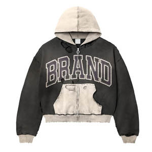 Sudaderas con Capucha Personalizadas con Logotipo, 300GSM, Transpirables, Forradas de Felpa, de Poliéster/Algodón, Gruesas, Tallas Grandes, Estilo Casual Urbano, con Cierre - Product Image 2