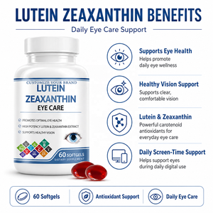 Complément alimentaire pour la vision à base de lutéine et de zéaxanthine, marque privé<span class=keywords><strong>e</strong></span>, vitamines pour les yeux, protection contre la lumière bleue, soulagement de la fatigue oculaire, protection maculaire - Product Image 2