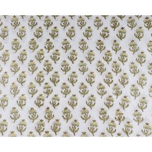 Tissu de matelassage 100% coton blanc et Beige Floral au bord de la cour, tissu de Robe indien, vêtements pour femmes - Product Image 2