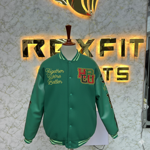 Chaqueta bordada de lana y seda de la mejor tarifa de último estilo para hombre con cierre de botón cubierto chaquetas versity chaquetas Lettermen - Product Image 6
